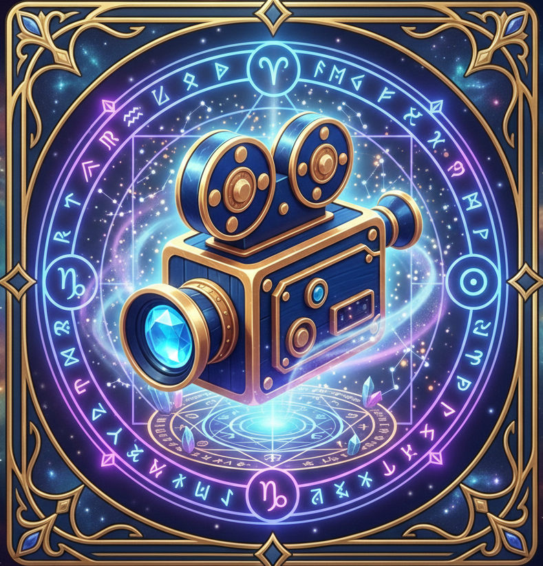 Icono de cámara representando conexión virtual